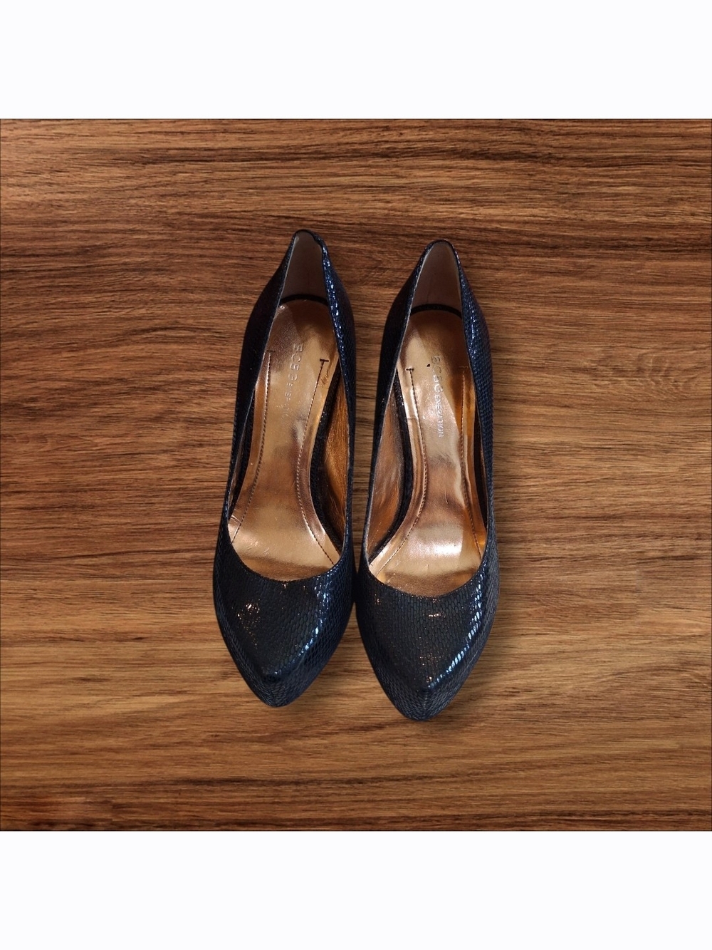 BCBGeneration Faux Snakeskin Pattern Heels Size 7